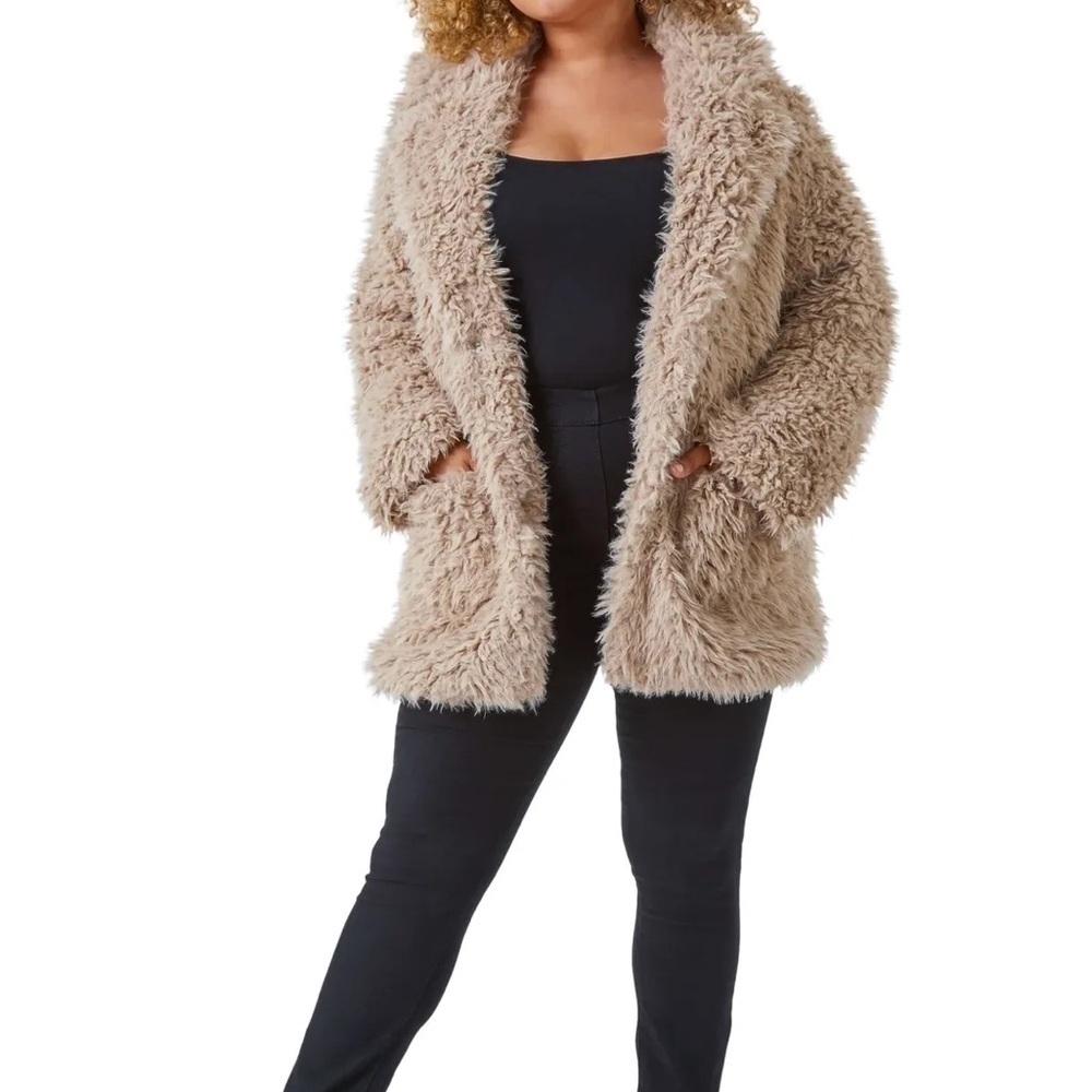 Shein Textured Faux Shirling Coat